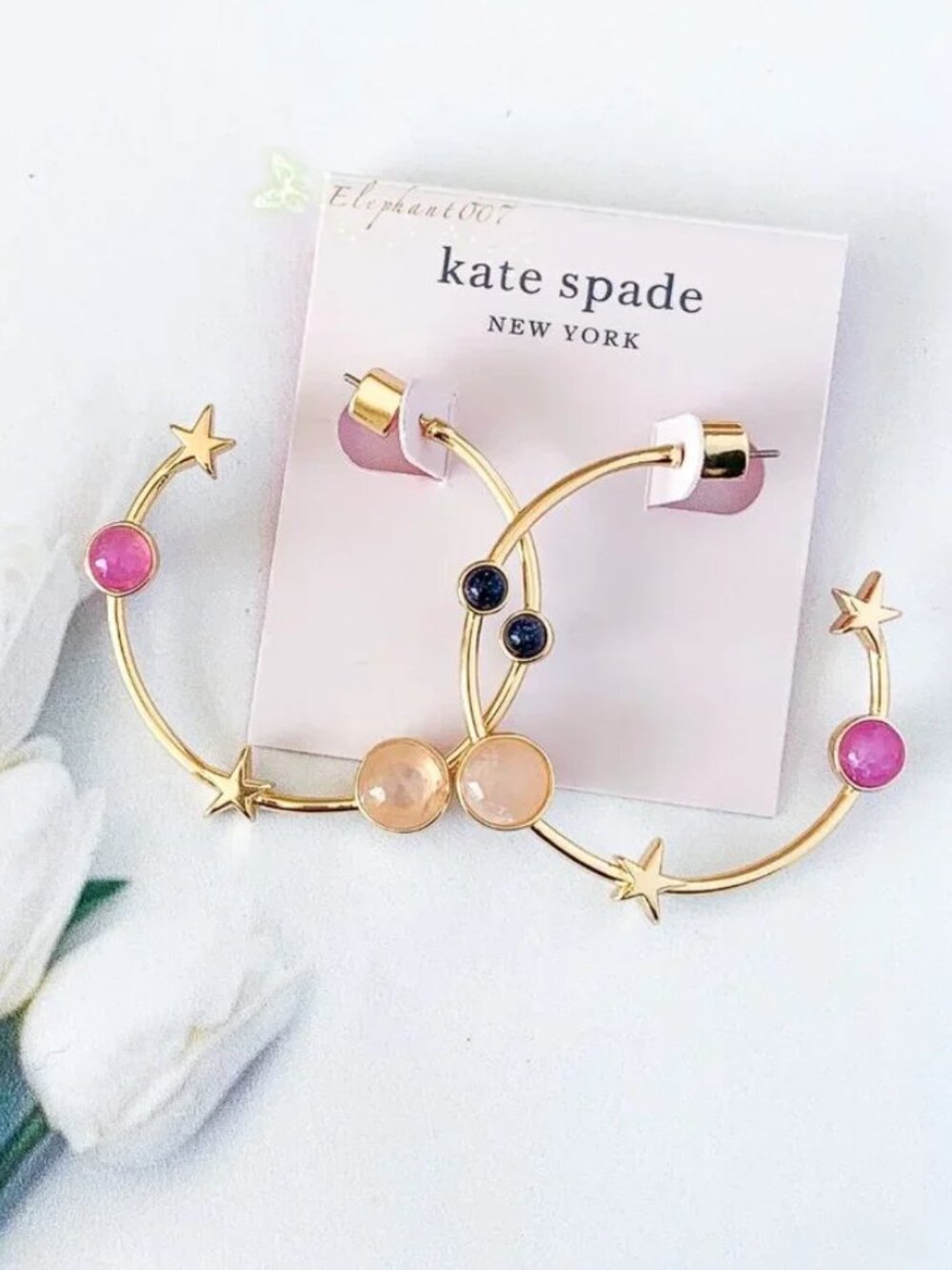 Kate Spade New York Celestial Hoop Earrings Gold Tone